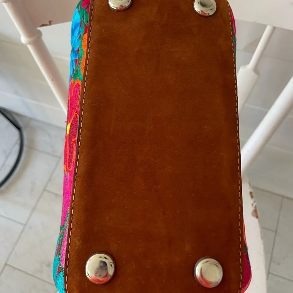 Colorful Floral Embroidered Hand Bag Purse OS‎